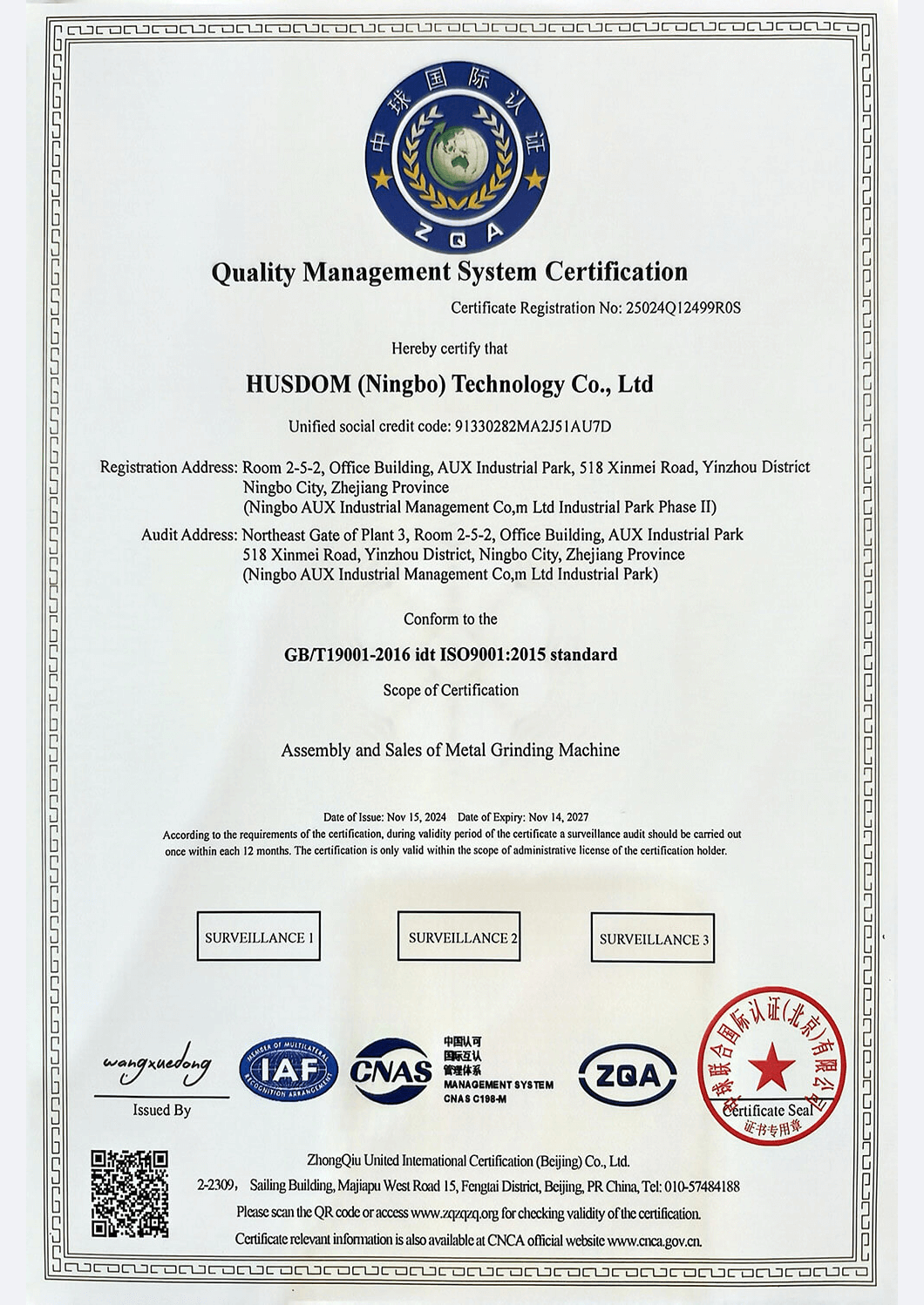 Assembly and Sales of Metal Grinding Machine